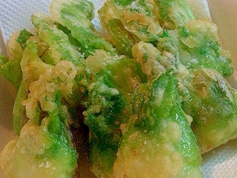 蕾菜の天ぷら サクッと失敗しない レシピ 作り方 By ゆうsaien 楽天レシピ